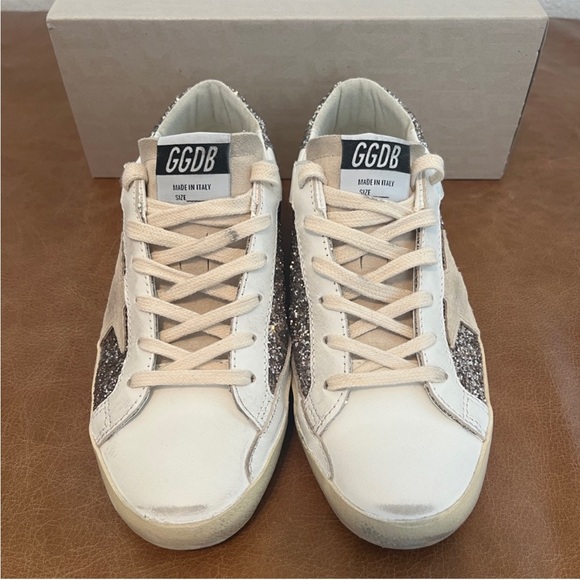 Authentic Golden Goose Superstar Glitter White & Seed Pearl Size 38 - Picture 4 of 10